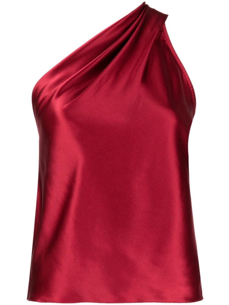 Michelle Mason asymmetric halterneck silk top - Red Cover