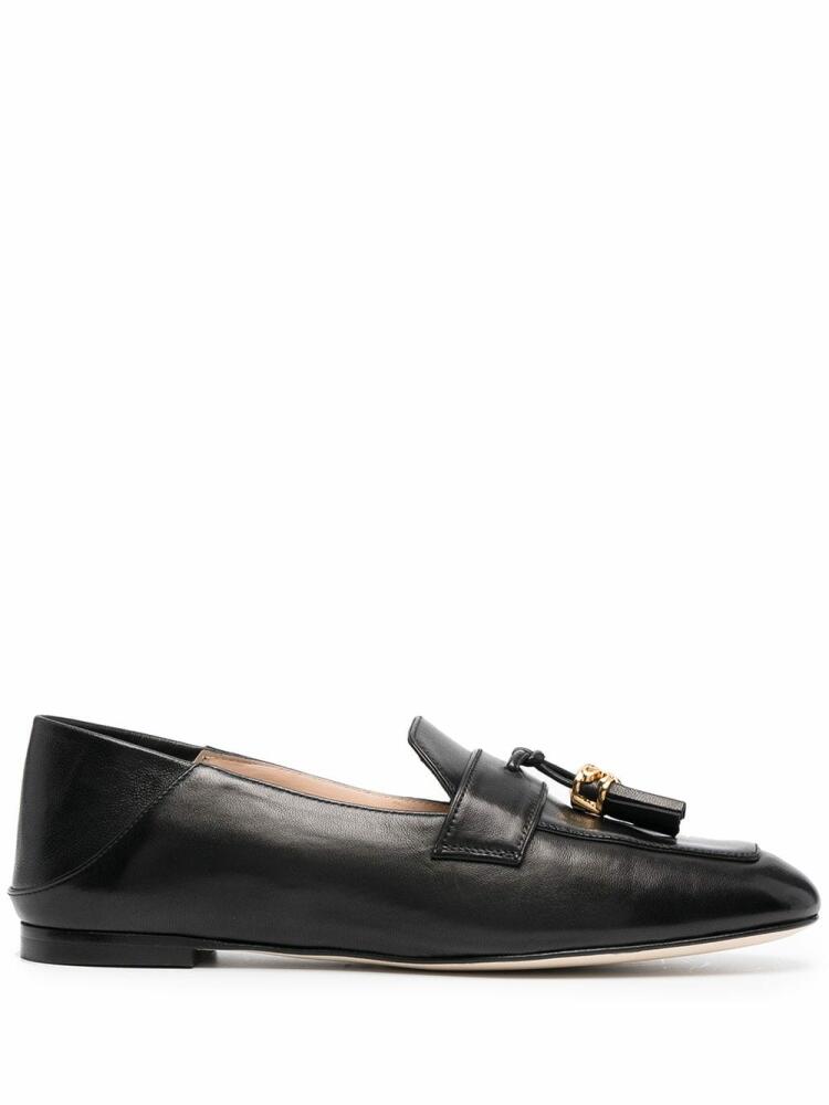 Stuart Weitzman Wylie tassel-embellished leather loafers - Black Cover