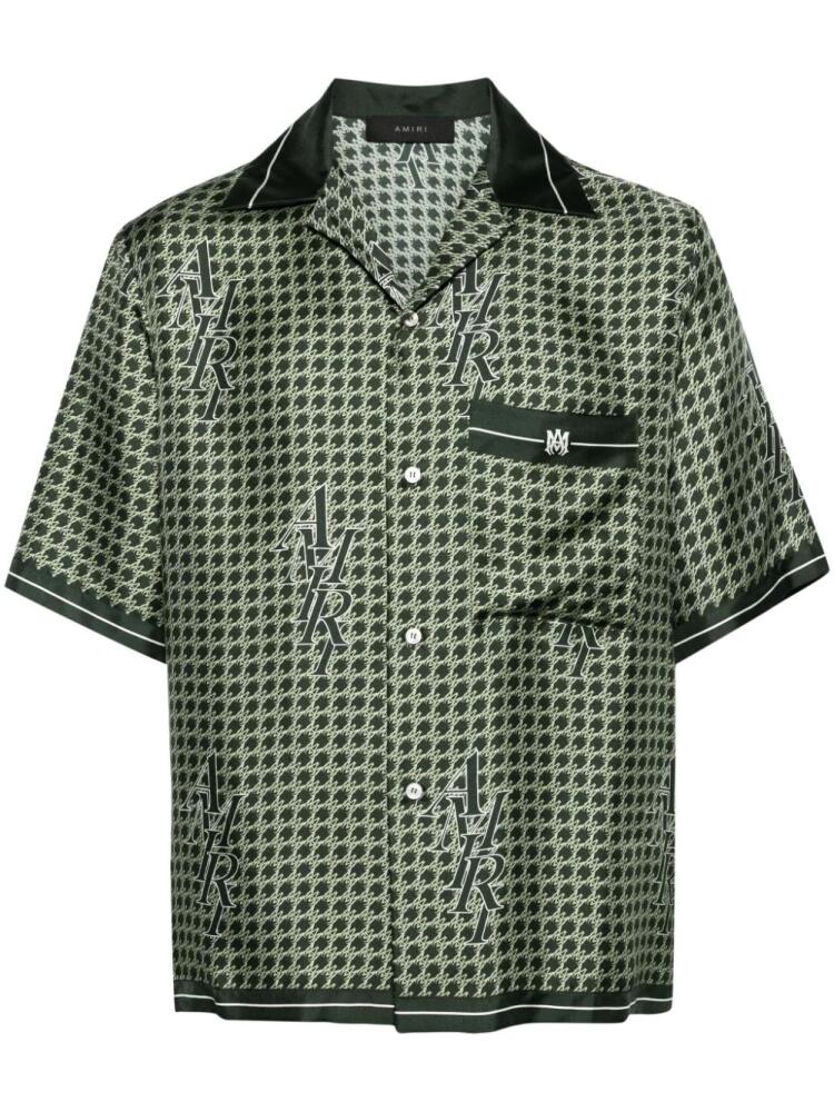 AMIRI Staggered Houndstooth silk shirt - Green Cover