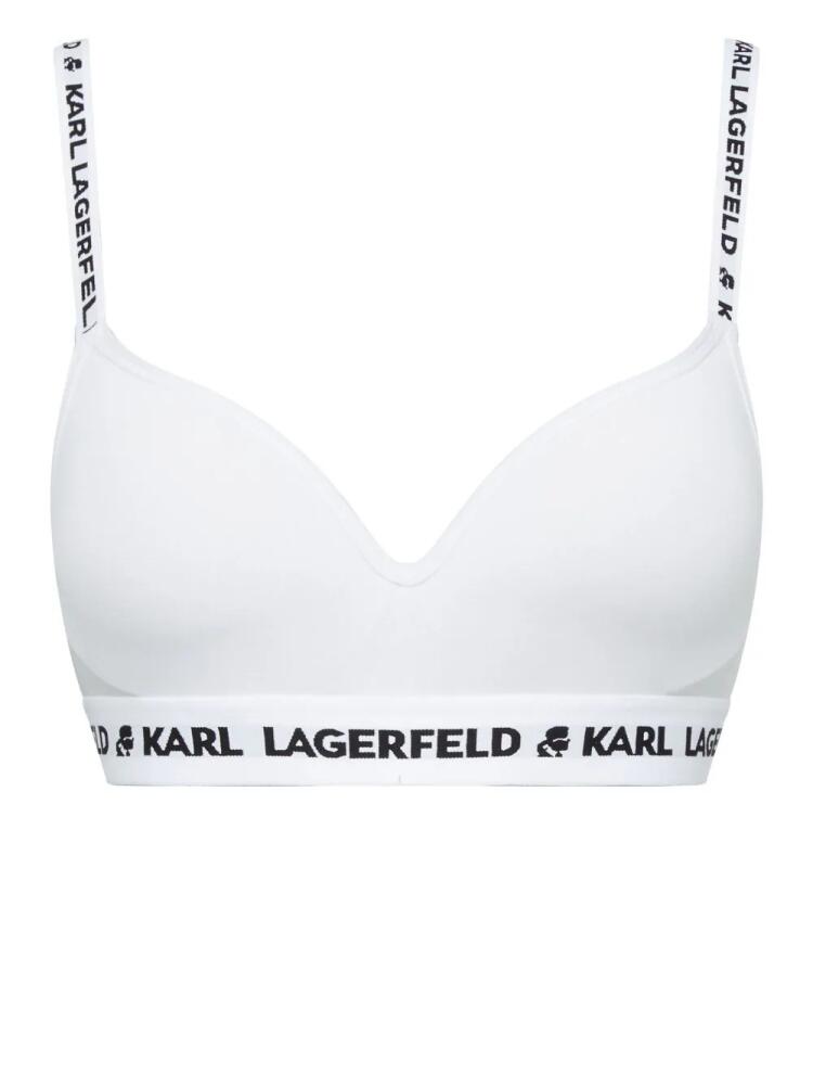 Karl Lagerfeld logo-underband padded bra - White Cover