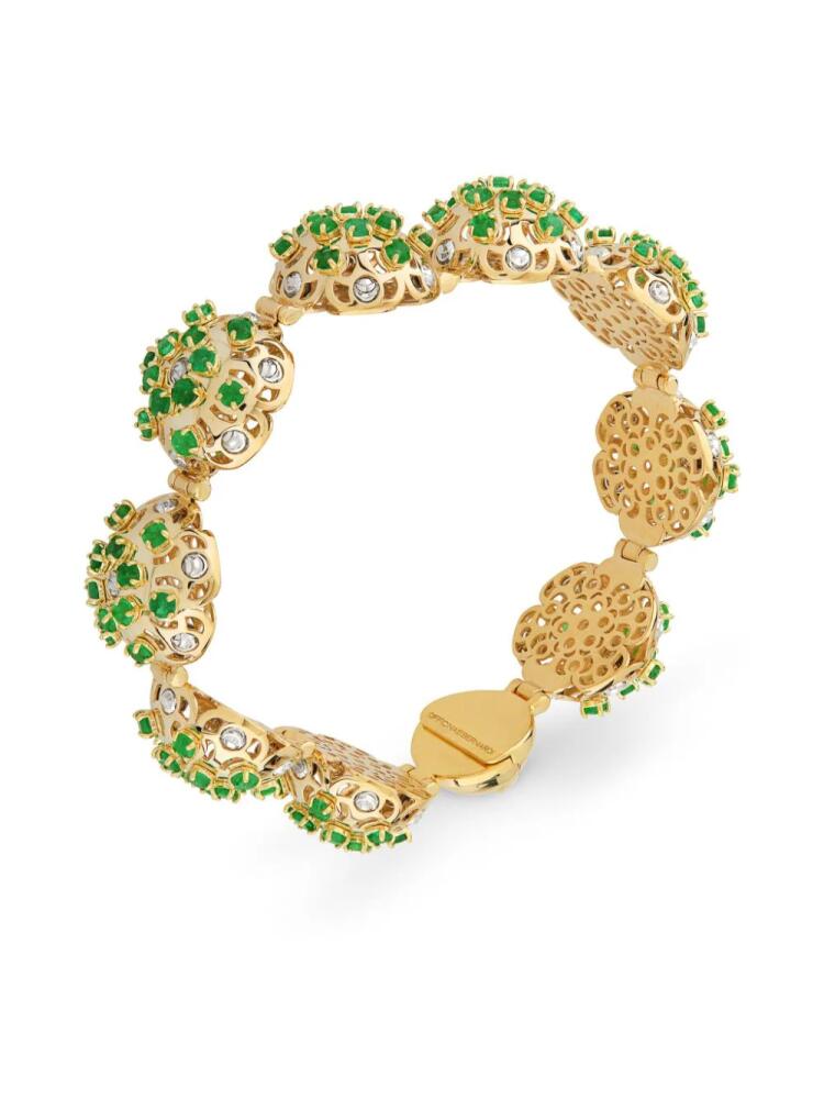 Officina Bernardi 18kt yellow gold Damasco emerald and diamond bracelet Cover