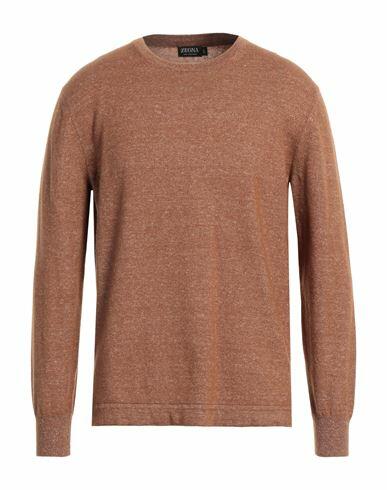 Zegna Man Sweater Brown Cashmere, Linen Cover