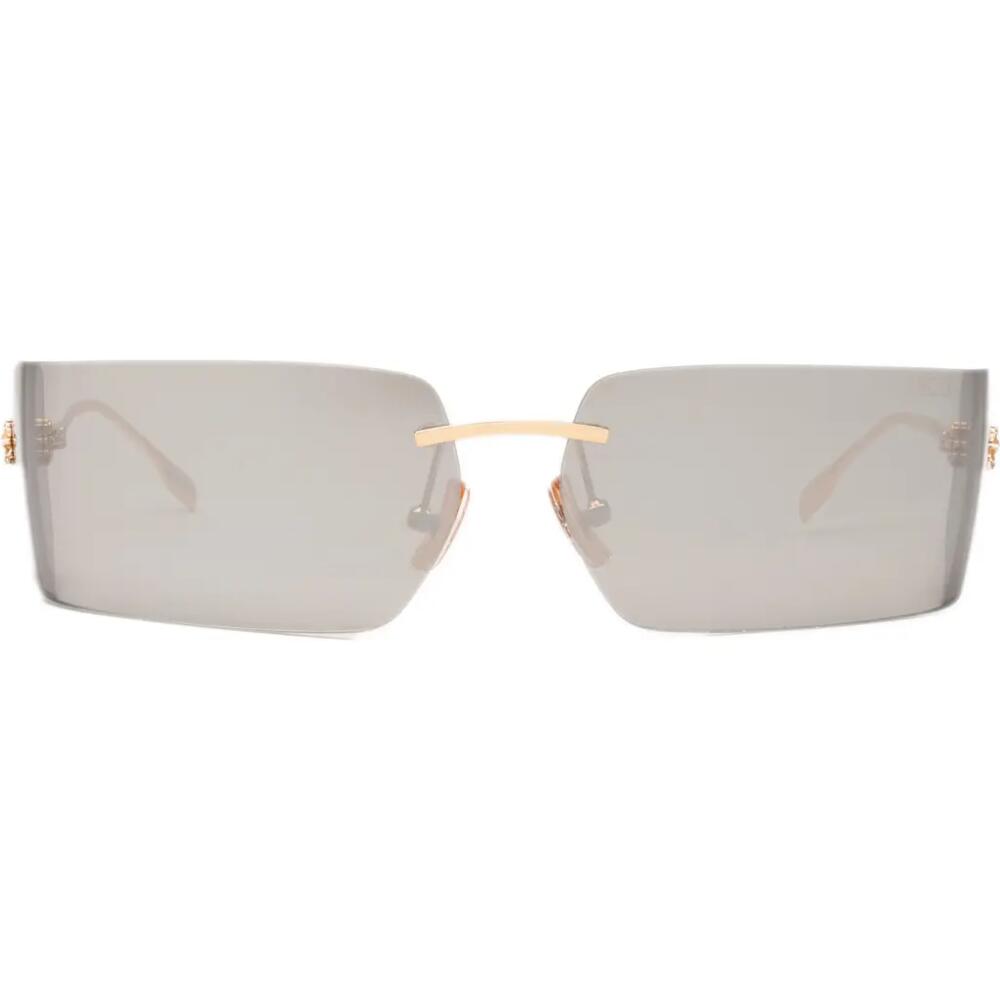 DEZI x Monet Moneybag$ 58mm Rimless Square Sunglasses in Gold /Chrome Cover