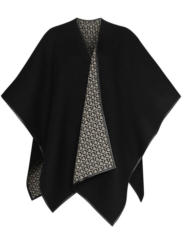 Ferragamo Gancini wool cape - Black Cover