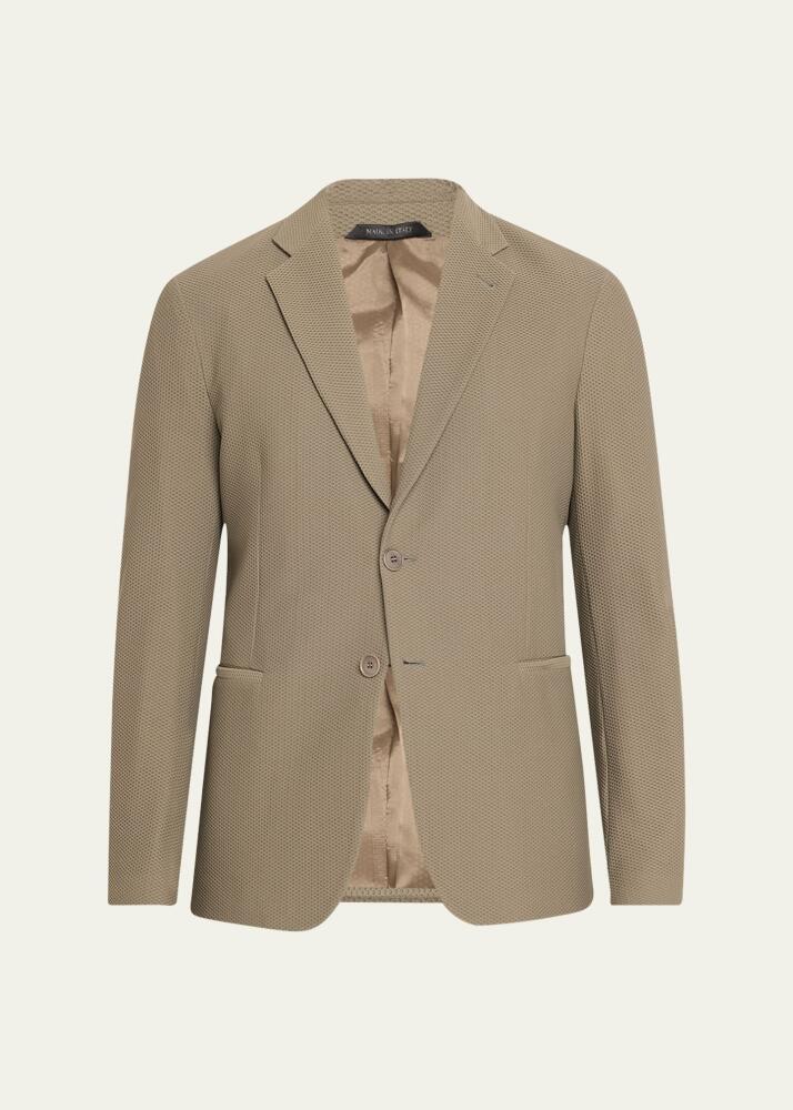 Giorgio Armani Men's Single-Breasted Rice Stitch Sport Coat Cover