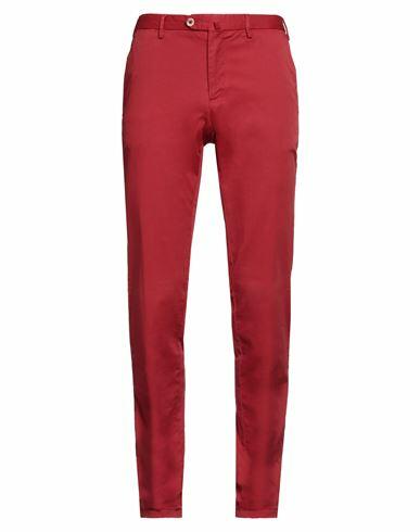 Isaia Man Pants Tomato red Cotton, Elastane Cover