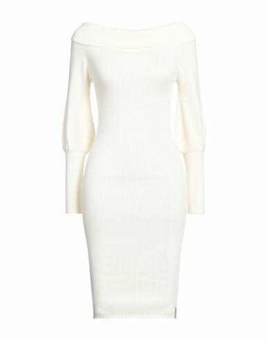 Hinnominate Woman Mini dress Ivory Viscose, Polyester, Polyamide Cover