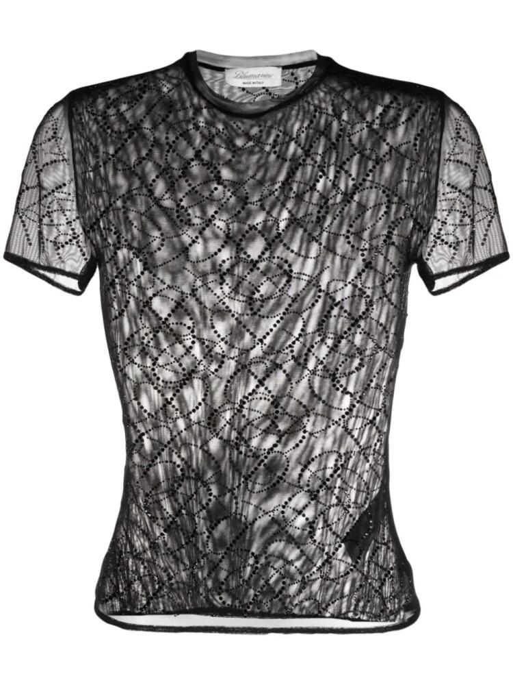 Blumarine point d'espirit sheer T-shirt - Black Cover