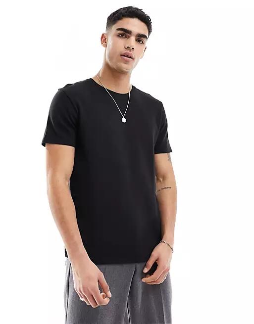 Brave Soul waffle knit T-shirt in black Cover