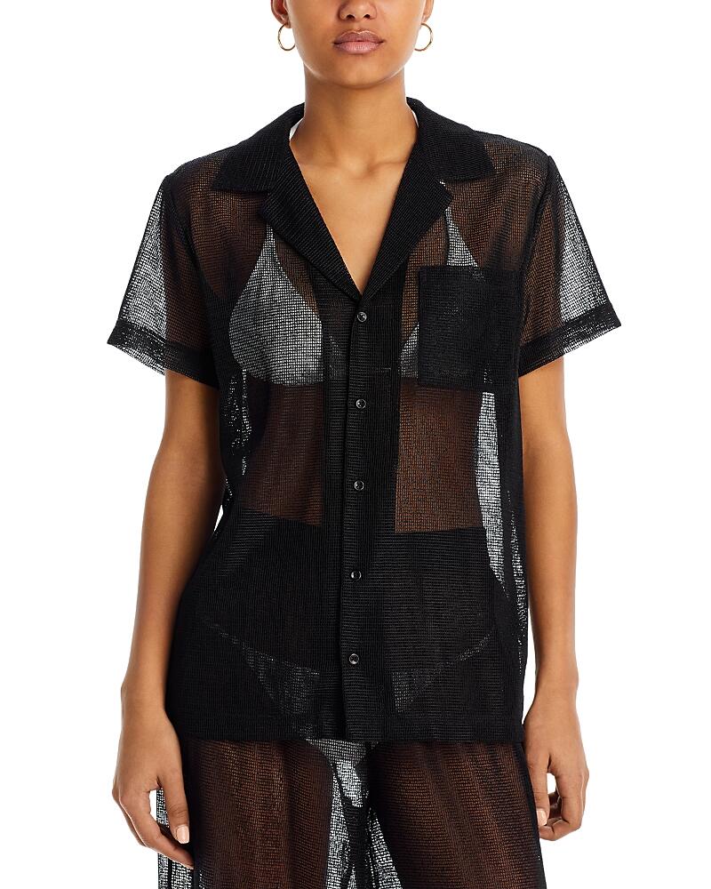 Solid & Striped The Dahlia Mesh Cover-Up Shirt Cover