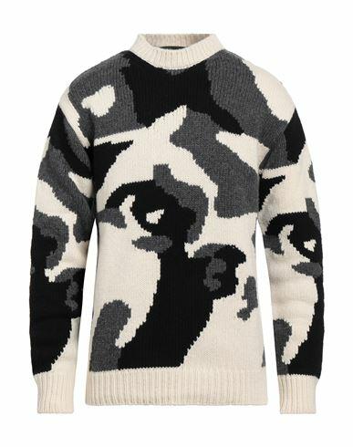 Les Hommes Man Sweater White Virgin Wool Cover