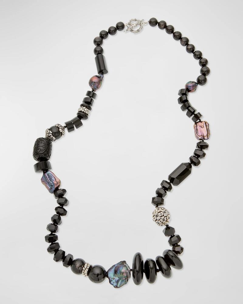 Stephen Dweck Black Agate, Baroque Pearl and Black Spinel Necklace in Sterling Silver Cover