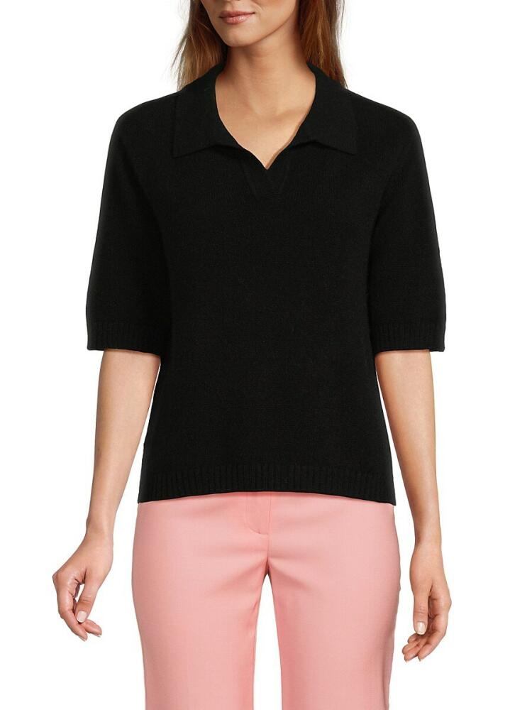 Saks Fifth Avenue Women's 100% Cashmere Polo - Black Cover