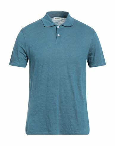 Sandro Man Polo shirt Pastel blue Linen Cover