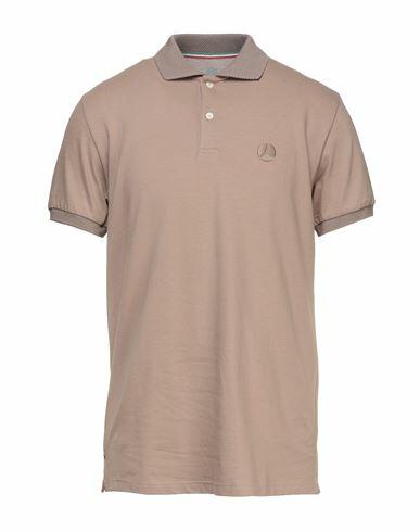 People Of Shibuya Man Polo shirt Khaki Cotton, Elastane Cover