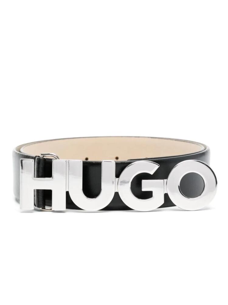 HUGO Zula logo-buckle belt - Black Cover