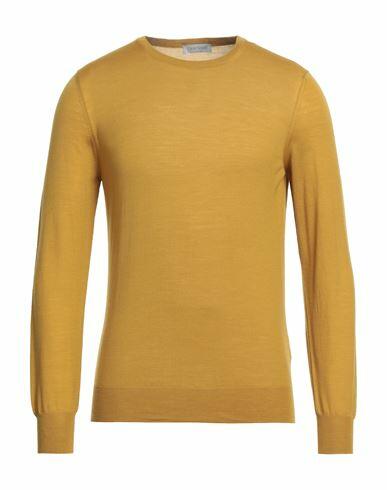 Gran Sasso Man Sweater Ocher Virgin Wool Cover