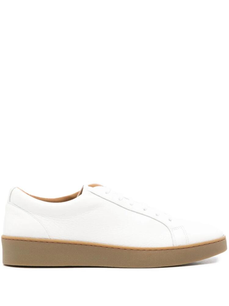 Boggi Milano pebbled-texture leather trainers - White Cover