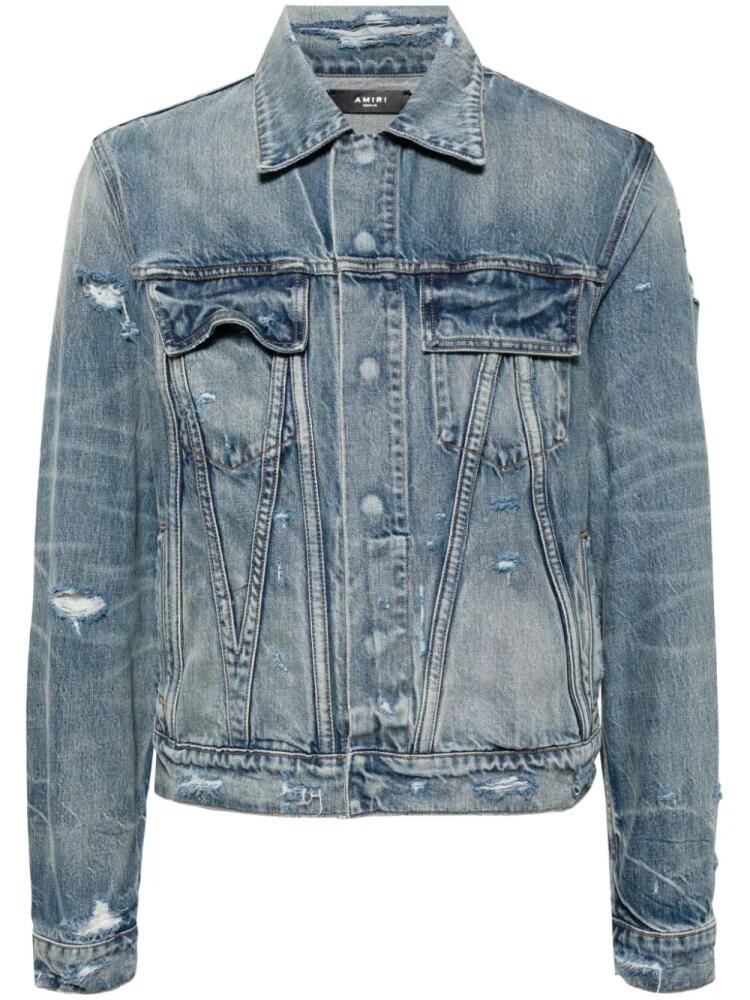 AMIRI distressed-effect denim jacket - Blue Cover