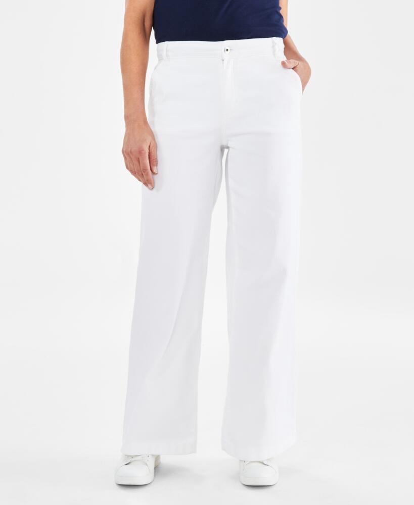 Style & Co Women's High-Rise Wide-Leg Jeans, Created for Macy's - Bright White Cover