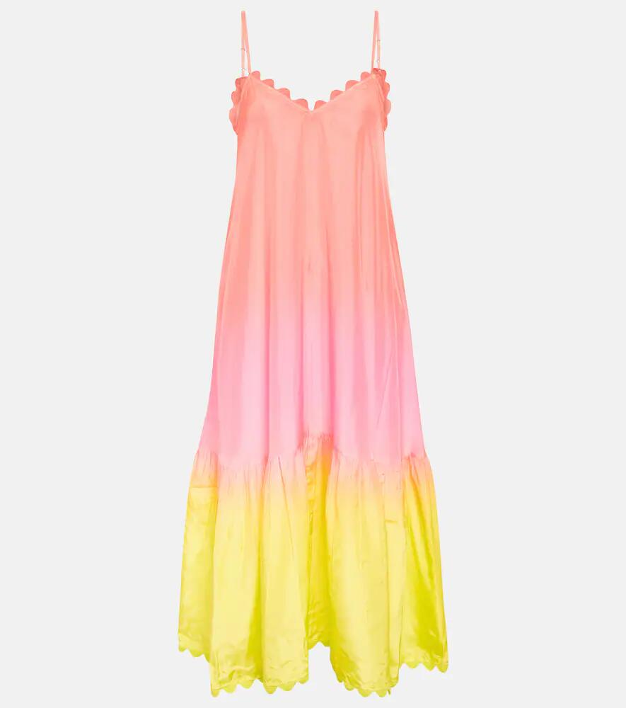 Juliet Dunn Ombré scalloped silk midi dress Cover