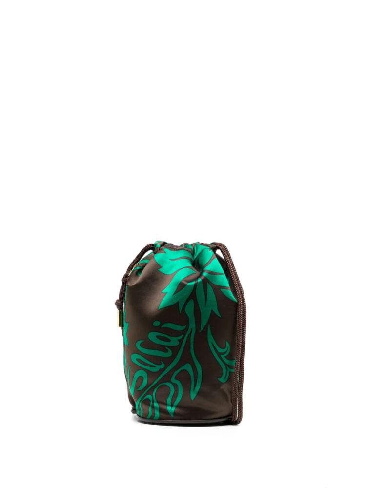 sacai floral-print bucket bag - Brown Cover