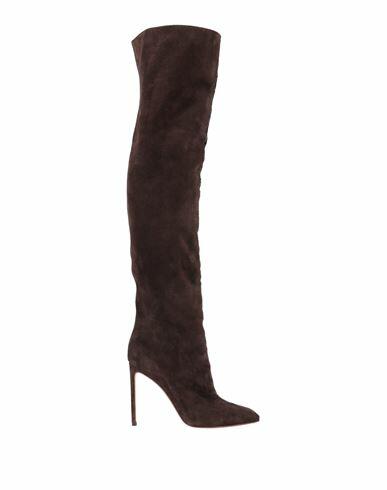 Francesco Russo Woman Boot Dark brown Leather Cover