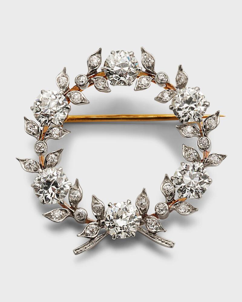 NM Estate Estate Platinum and 18K Yellow Gold Diamond Bow Pin Cover