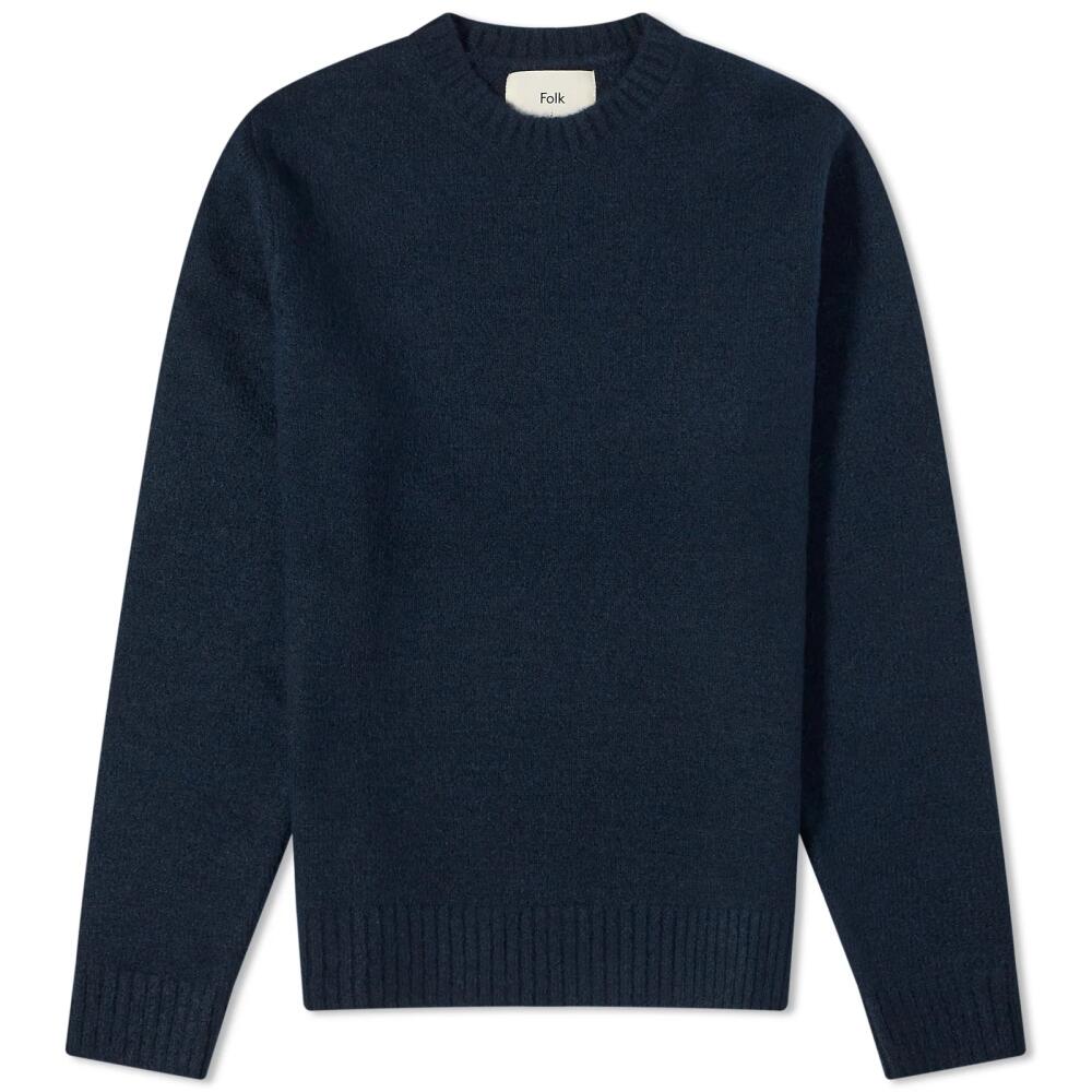 Folk Men's Mohair Crew Knit in Navy Cover