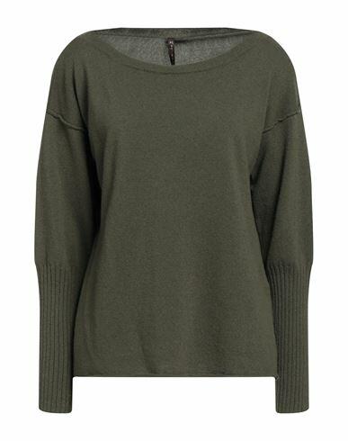 Manila Grace Woman Sweater Military green Wool, Cashmere Cover