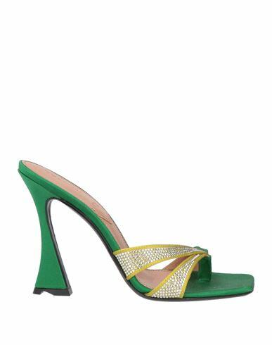 D'accori Woman Thong sandal Green Textile fibers Cover