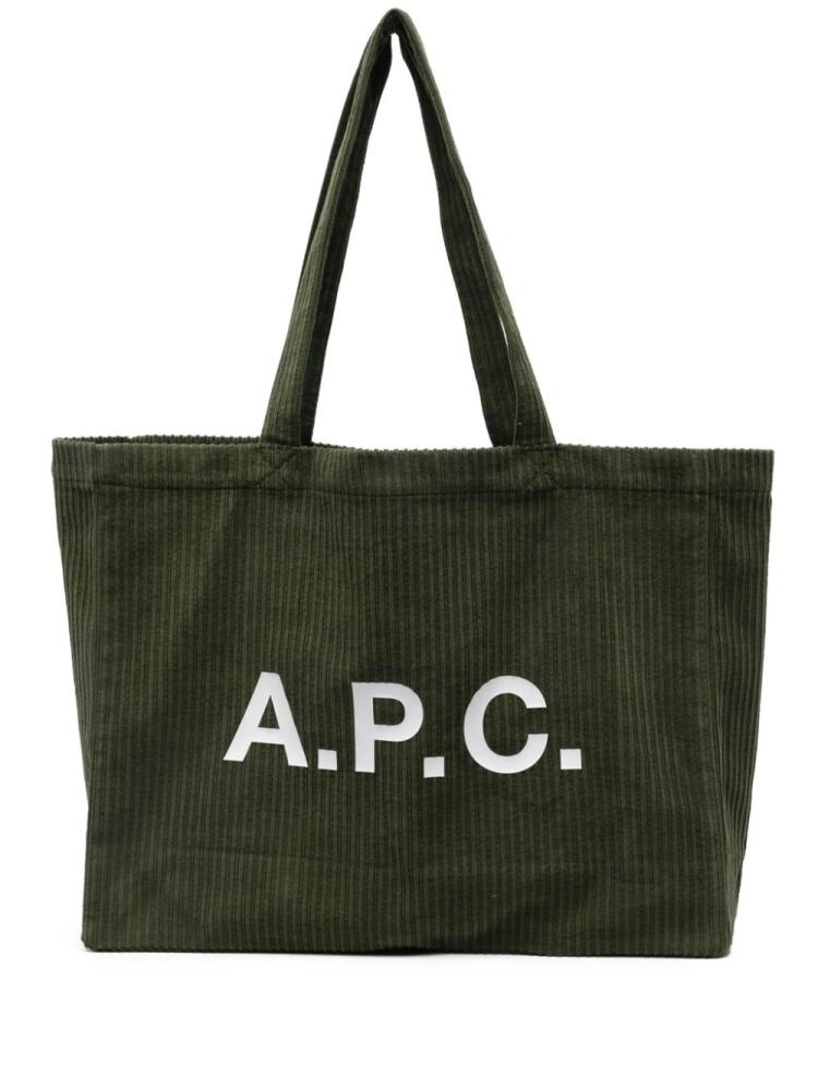 A.P.C. Diane corduroy shoulder bag - Green Cover