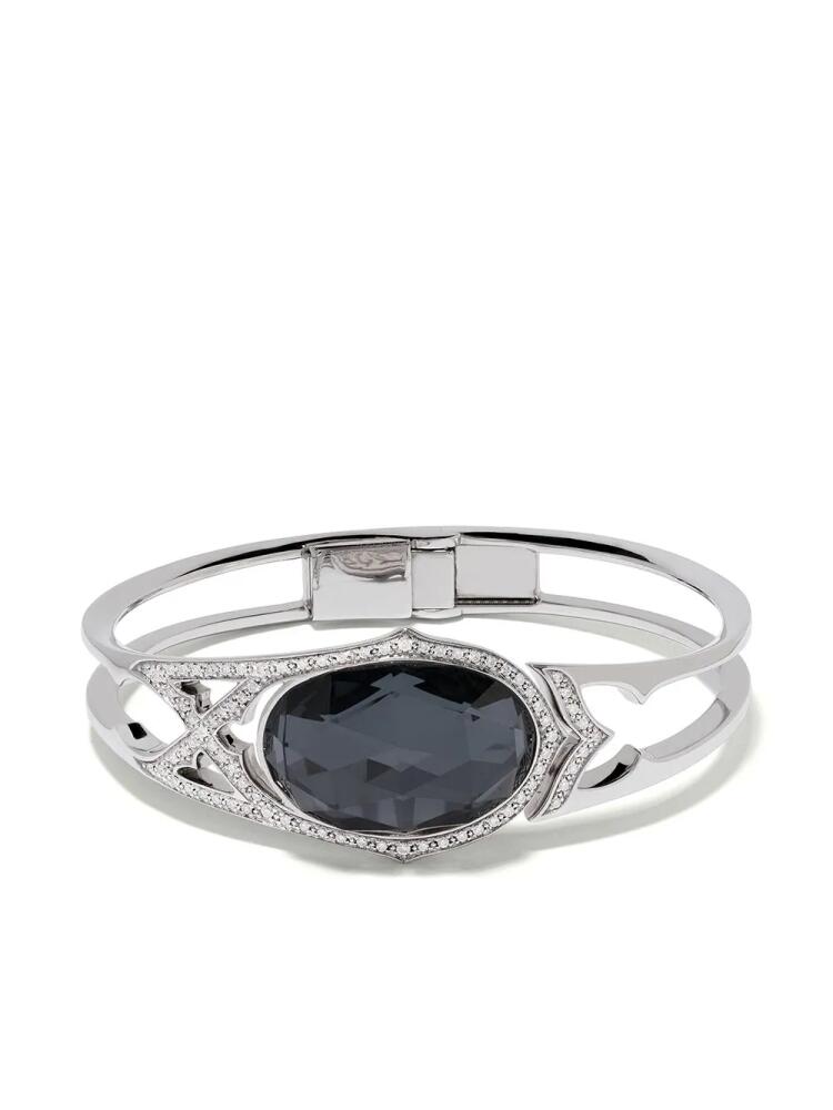 Stephen Webster 18kt white gold Crystal Haze Love diamond, quartz and hematite bangle - Silver Cover