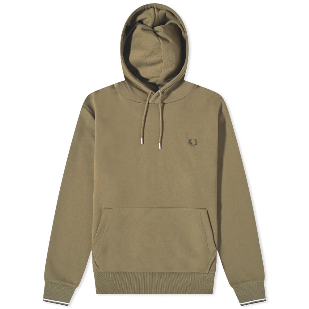 Fred Perry Men's Logo Popover Hoodie in Uniform Green Cover