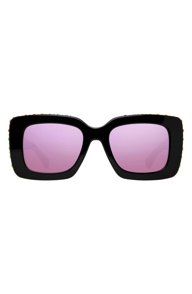 Kurt Geiger London 52mm Square Sunglasses in Black/Rainbow Cover