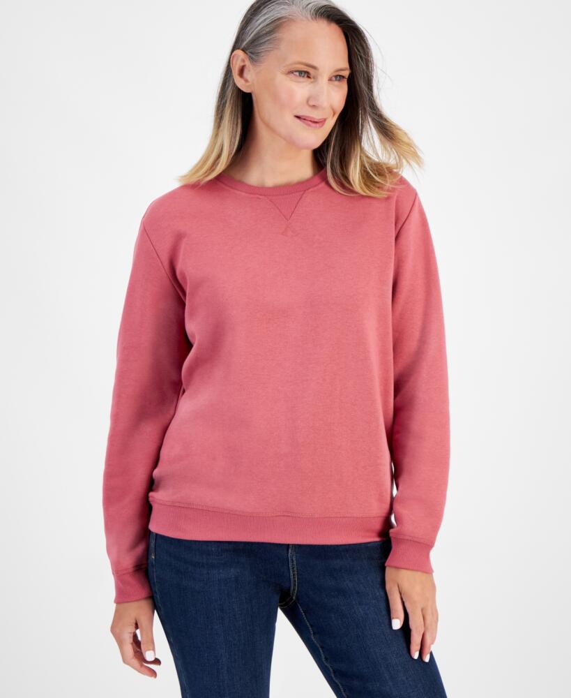 Style & Co Women's Long-Sleeve Crewneck Sweatshirt, Created for Macy's - Stawbry Swirl Cover