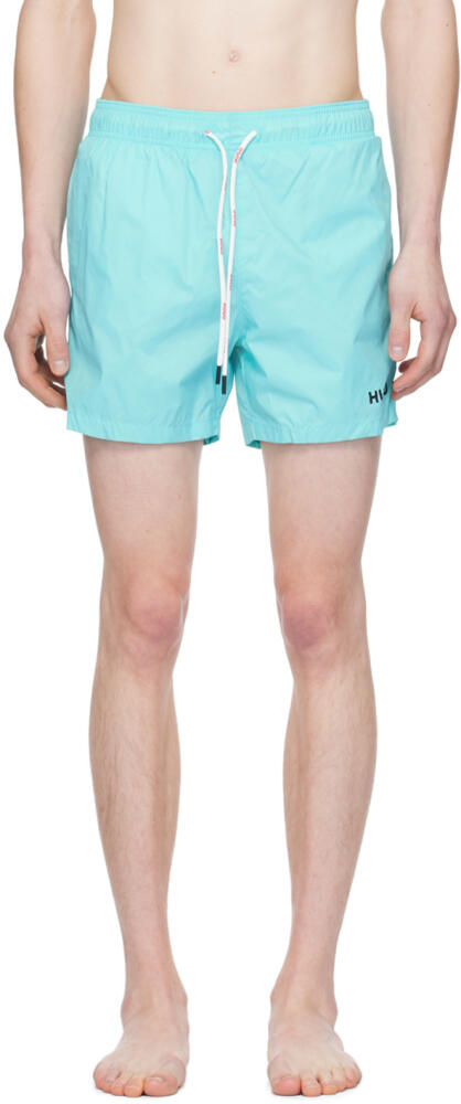 Hugo Blue Printed Swim Shorts Cover