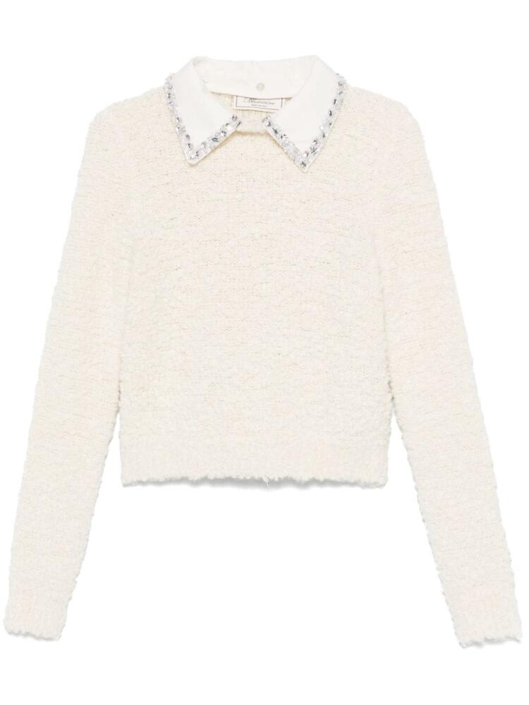 Blumarine crystal-embellished sweater - White Cover