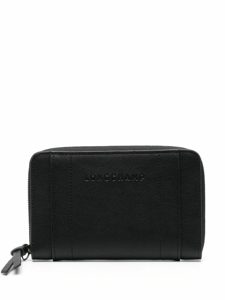 Longchamp 3D logo-debossed leather wallet - Black Cover