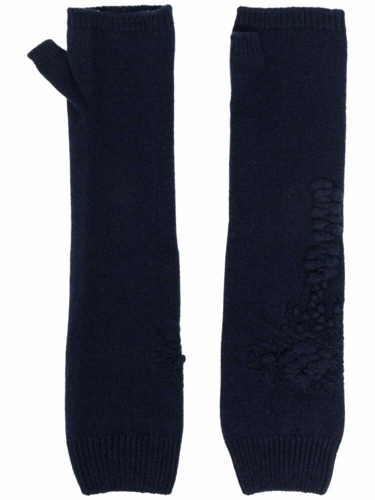 Barrie fingerless cashmere mittens - Blue Cover