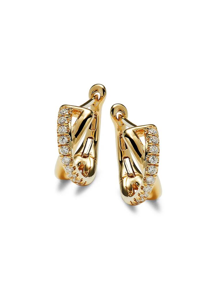 Saks Fifth Avenue Women's 14K Yellow Gold & Diamond Earrings Cover