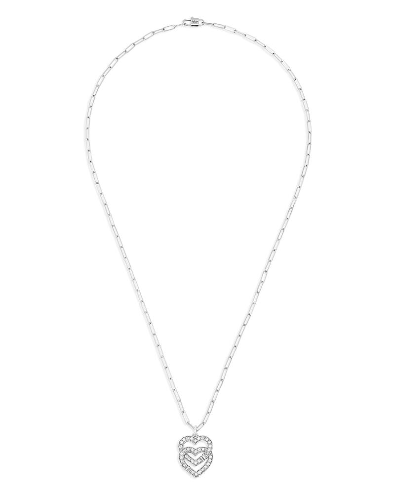 Dinh Van 18K White Gold Double Coeurs Diamond Heart Pendant Necklace, 17.7 Cover