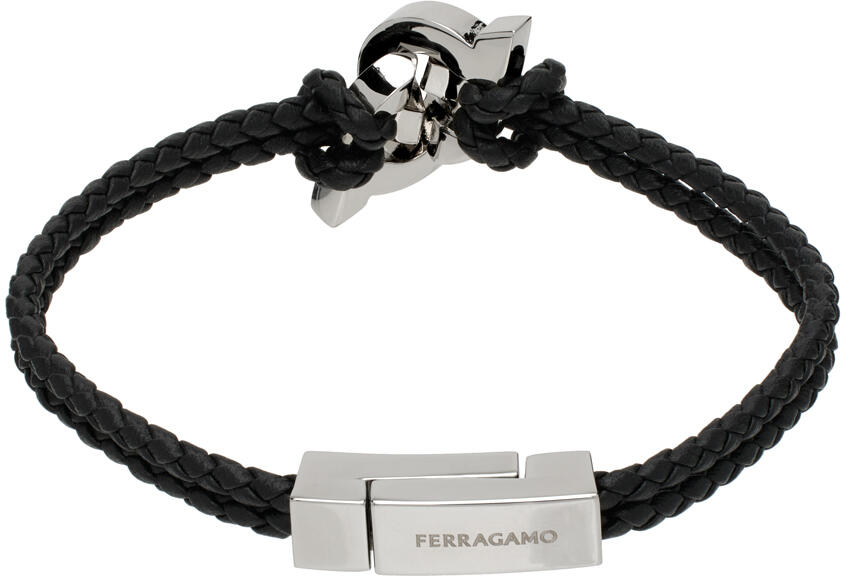 Ferragamo Black Intertwined Gancini Bracelet Cover