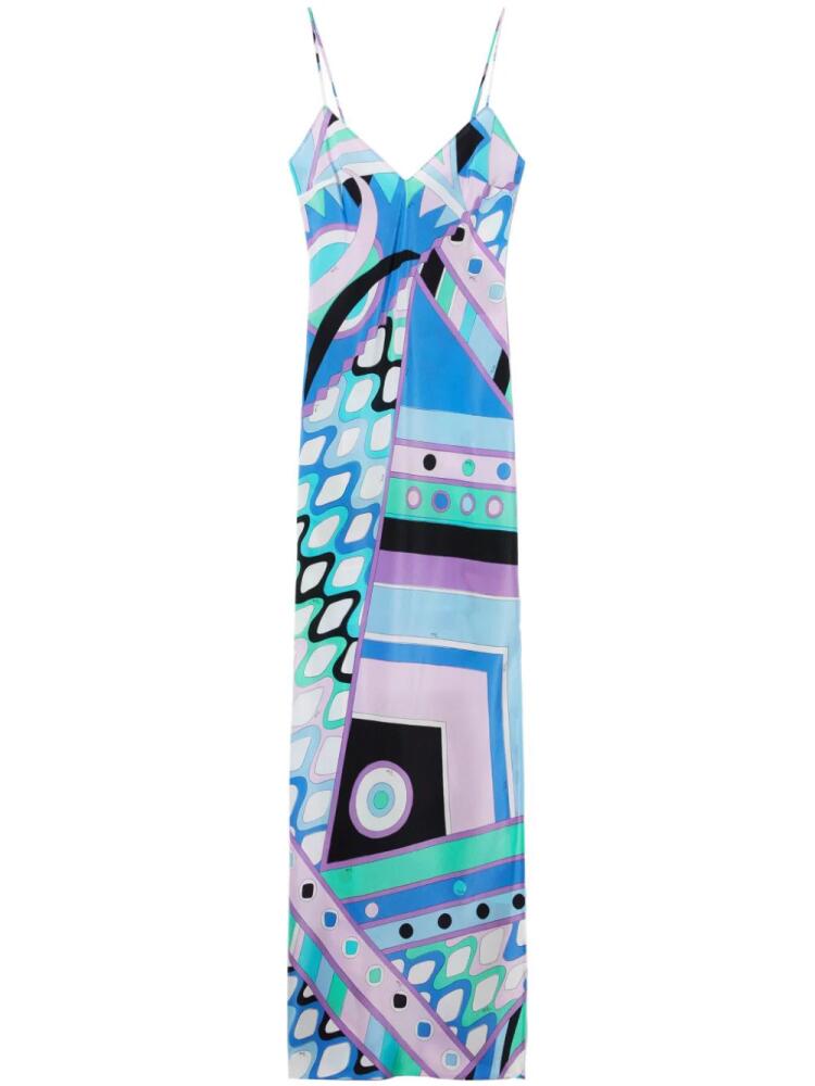 PUCCI Vivara-print silk maxidress - Blue Cover