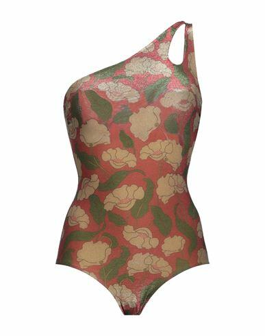 Siyu Woman One-piece swimsuit Brick red Polyester, Polyamide, Elastane Cover