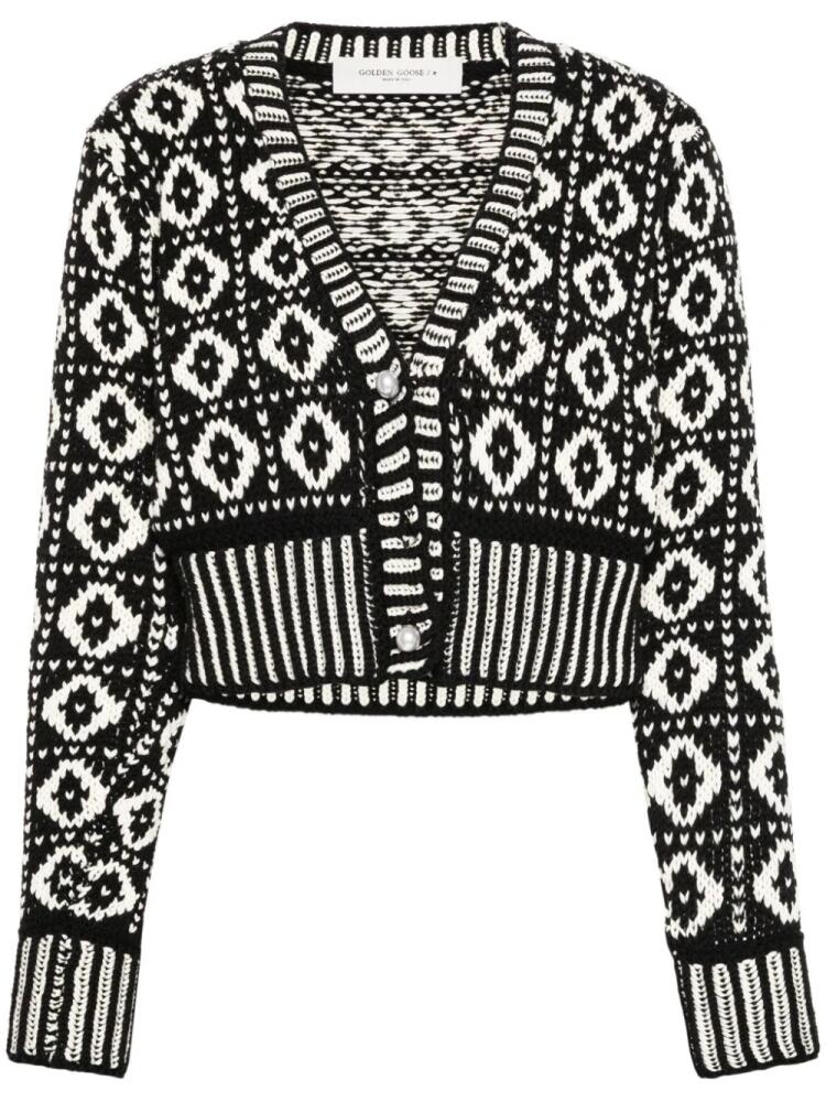 Golden Goose jacquard-pattern wool cardigan - Black Cover