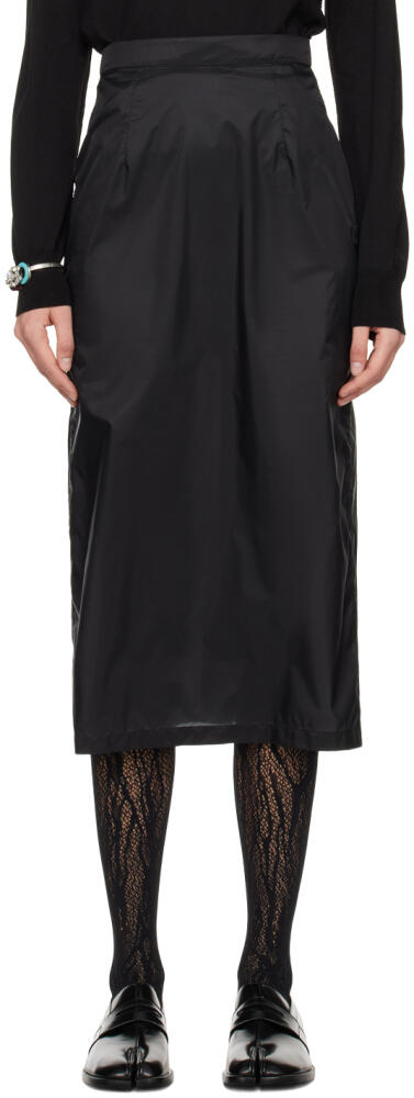 Maison Margiela Black Vented Midi Skirt Cover