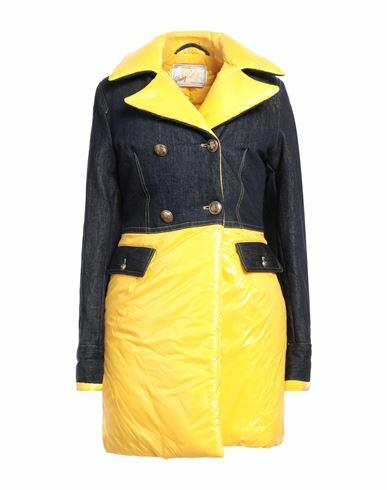 Vintage De Luxe Woman Coat Yellow Nylon, Cotton Cover