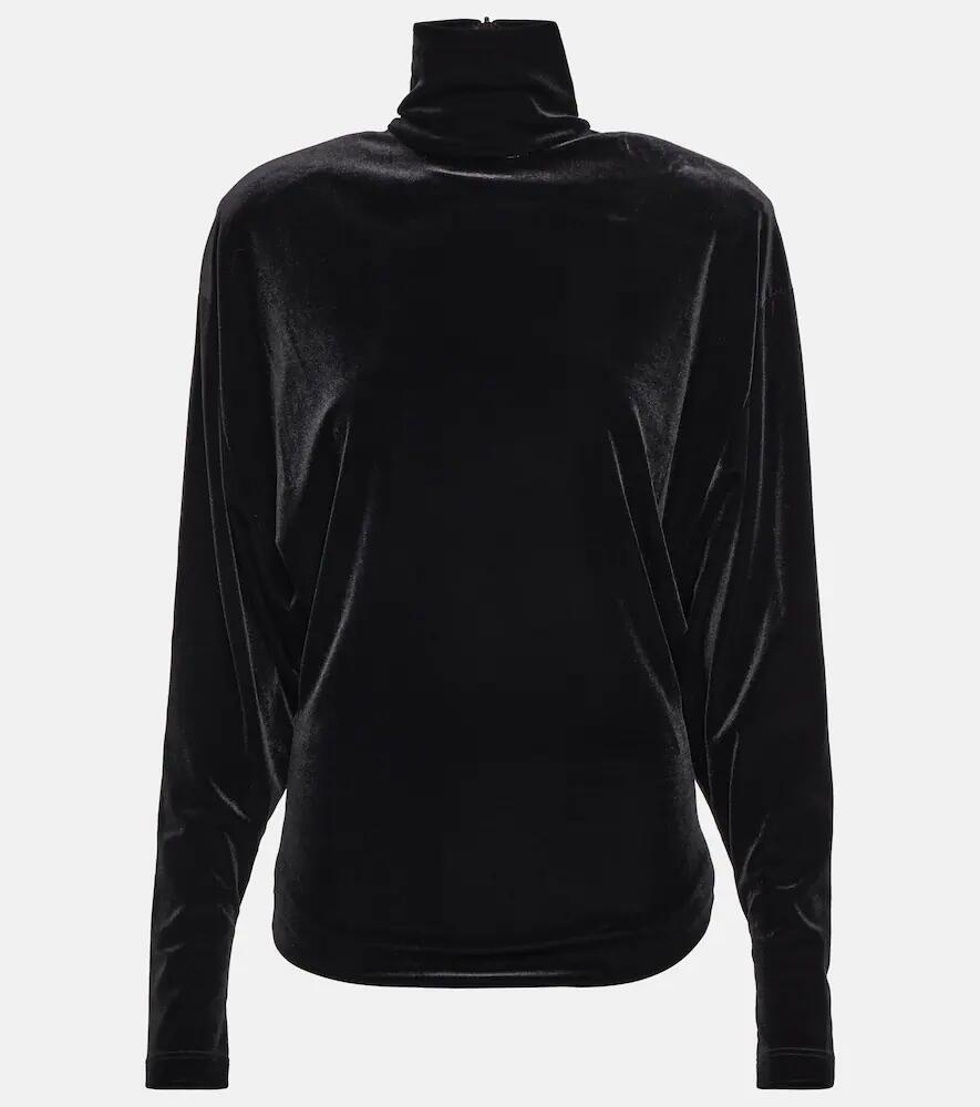 Alexandre Vauthier Velvet mockneck top Cover