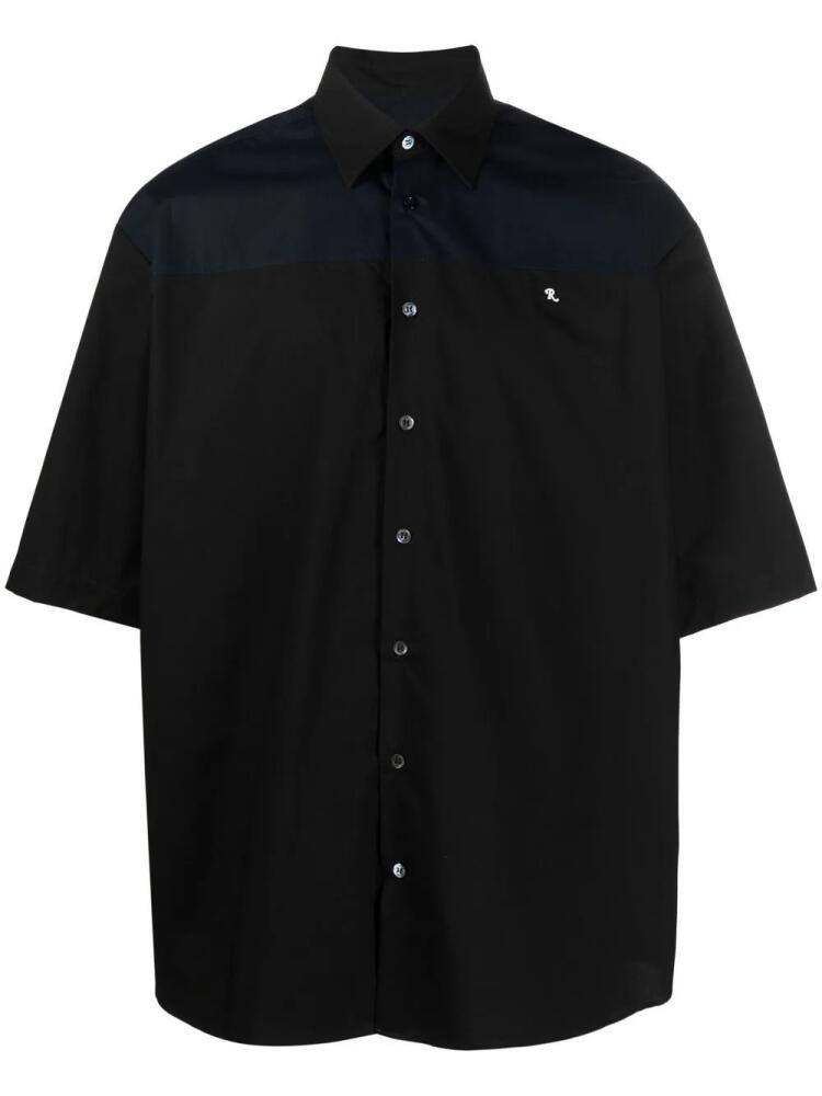 Raf Simons Ghost slogan print bowling shirt - Black Cover